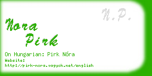 nora pirk business card